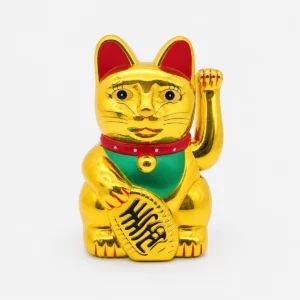 Maneki-neko Gato de la Fortuna Dorado Grande