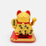 Maneki-neko Gato de la Fortuna Dorado Solar