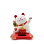 Maneki-neko Gato de la Fortuna Blanco Solar