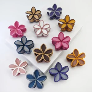 Broche para Pelo Flor Doble Color Mate Chico