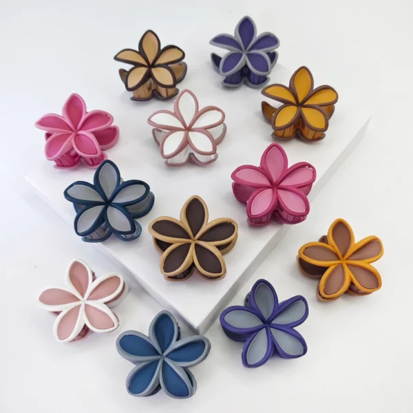 Broche Flor Doble Color Mate Chico