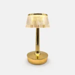 Lámpara de Mesa LED con Cristal Estriado
