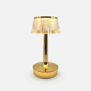 Lámpara de Mesa LED con Cristal Estriado