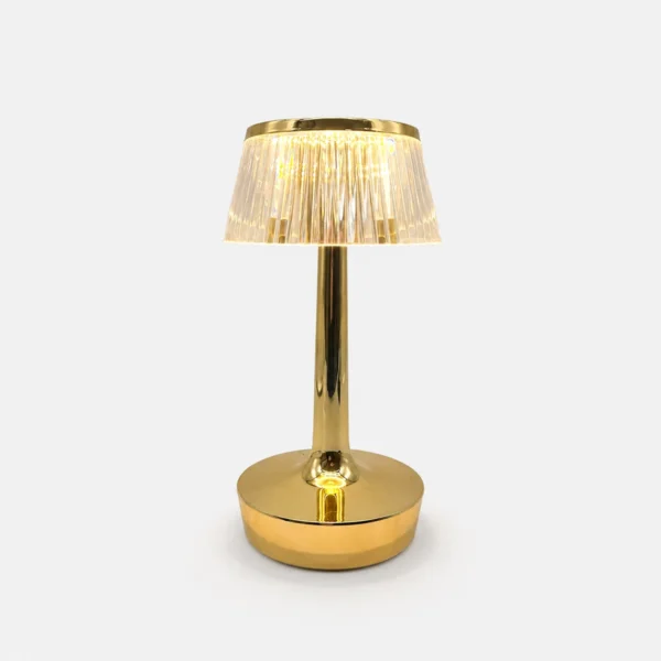 Lámpara de Mesa LED con Cristal Estriado