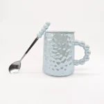 Taza Cerámica Life con Tapa y Cuchara