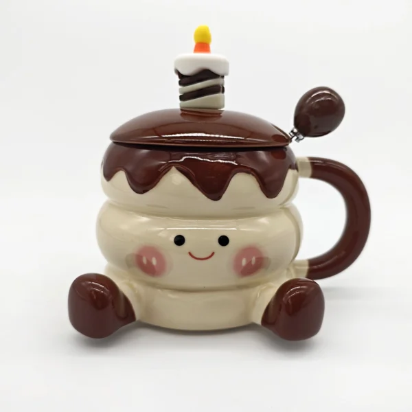 Taza Pastel de Cumpleaños con Tapa & Cuchara