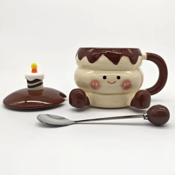 Taza Pastel de Cumpleaños con Tapa & Cuchara
