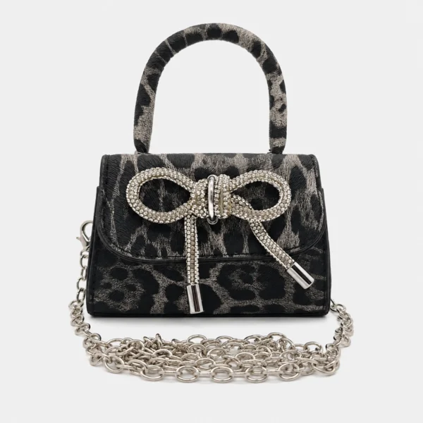 Cartera Animal Print con Moño de Strass