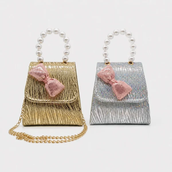 Cartera Metalizada con Moño