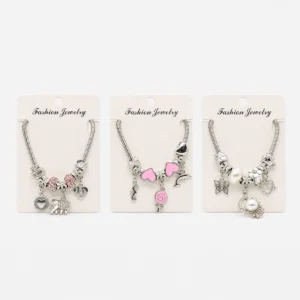 Pulsera Plateada Estilo Pandora con Charms