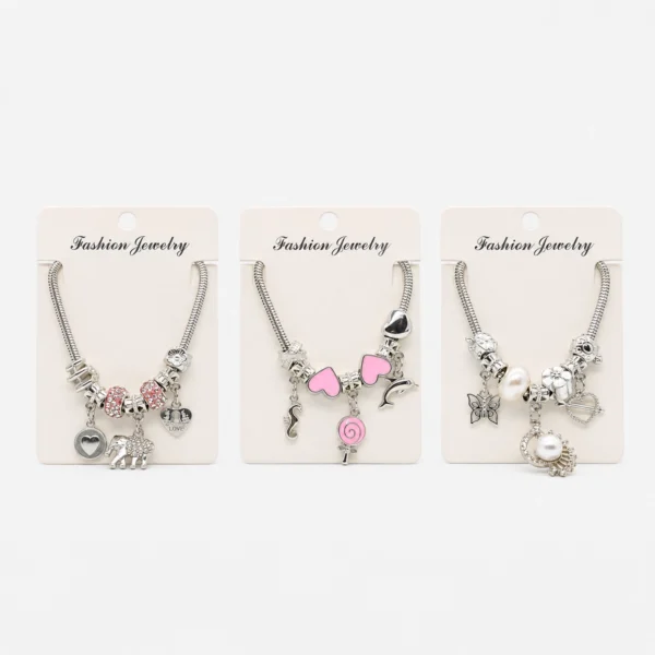 Pulsera Plateada Estilo Pandora con Charms