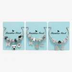 Pulsera Acero Plateada con Dijes
