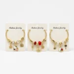 Pulsera Dorada Elastizada con Charms Variados