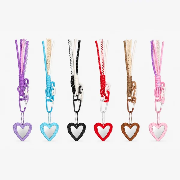 Llavero Charm Espejo Corazon