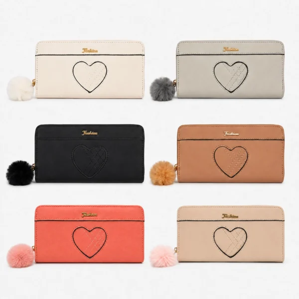 Billetera Corazón con Pompón