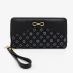 Billetera Estampada con Moño de Brillos