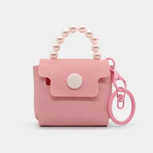 Mini Cartera Cuadrada con Manija de Perlas