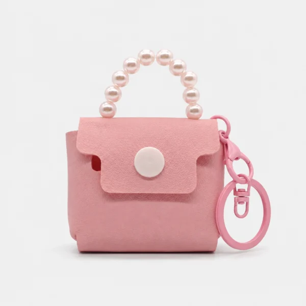 Mini Cartera Cuadrada con Manija de Perlas