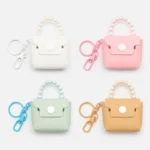 Mini Cartera Cuadrada con Manija de Perlas