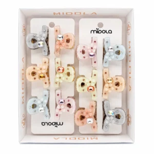 Mini Broches con Flor y Cristales