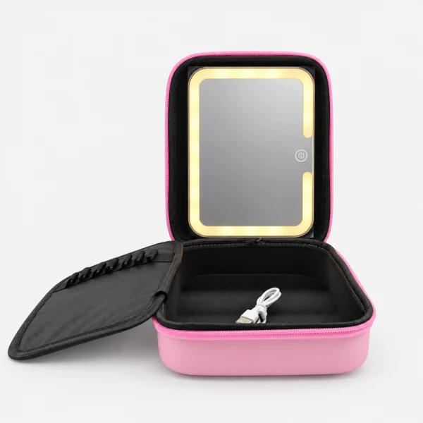 Estuche Organizador de Maquillaje con Espejo LED