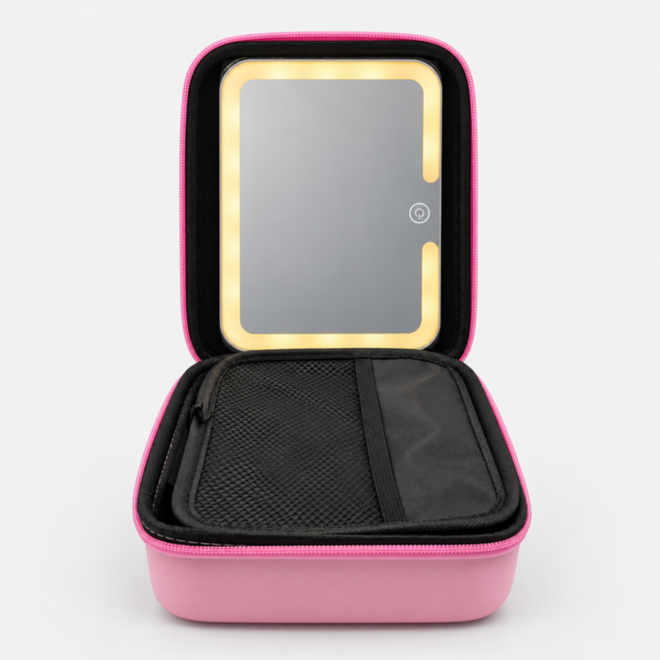 Estuche Organizador de Maquillaje con Espejo LED