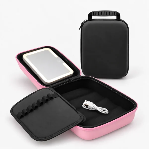Estuche Organizador de Maquillaje con Espejo LED