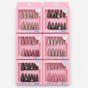 Uñas Ojo de Gato Largas 12 Pzas.