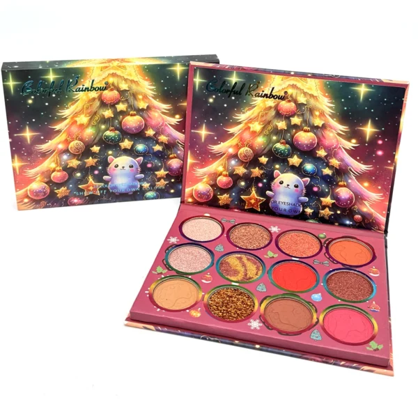 Paleta de Sombras Navidad 12 Colores.