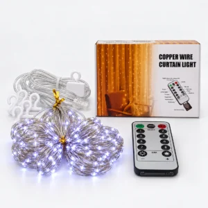 Luces LED Blanca Cascada con Control Remoto.