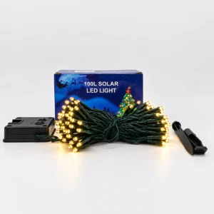 Guirnalda Solar LED de 100 Luces – Luz Cálida.