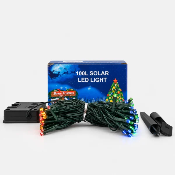 Guirnalda Solar LED de 100 Luces – Multicolor.