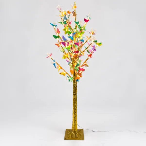 Árbol LED Decorativo con Mariposas Multicolor