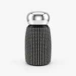 Vaso con Strass y Tapa Térmica