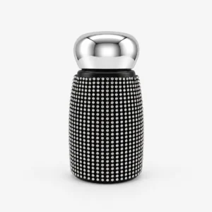 Vaso con Strass y Tapa Térmica