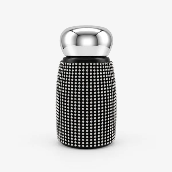 Vaso con Strass y Tapa Térmica