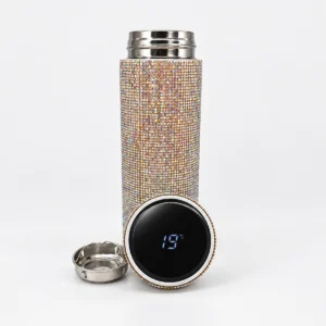 Vaso Térmico con Strass y Tapa Térmica