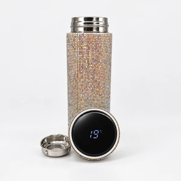 Vaso Térmico con Strass y Tapa Térmica