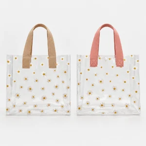 Bolsa Transparente Floreada Grande 10 Pzas