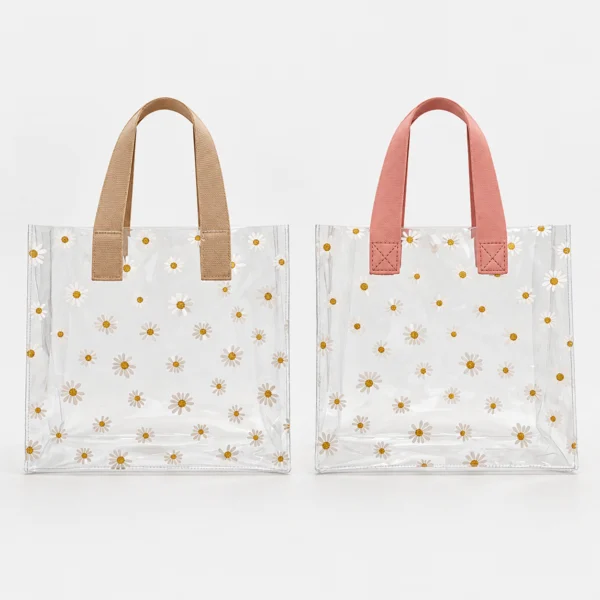 Bolsa Transparente Floreada Grande 10 Pzas