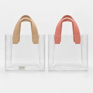 Bolsa Transparente con Manija de Color 10 Pzas