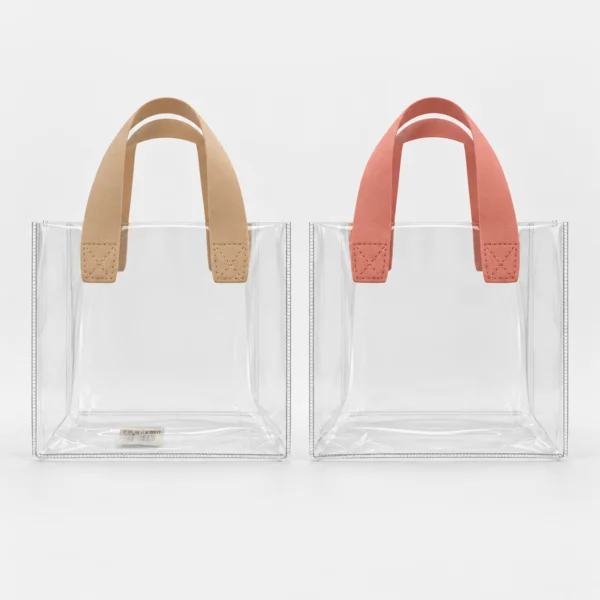 Bolsa Transparente con Manija de Color 10 Pzas