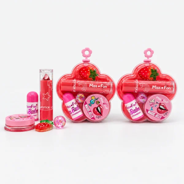 Kit de Labiales 5 en 1 Flor Rosa 5 Pzas. | Miss Fon