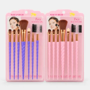Set de Brochas de Maquillaje Diseño Unicornio 7 Pzas.