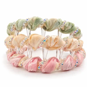 Vincha con Dientes Trenzada con Strass Colores