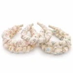 Vincha de Tela con Dientes y Strass Trenzado