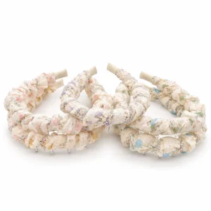 Vincha de Tela con Dientes y Strass Trenzado